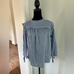 Serene Bohemian gingham blouse XS EUC boho prairie style